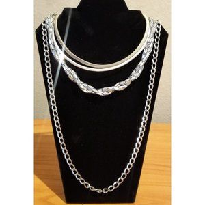 **Vintage Lot Bold Chunky Collar and Chain Necklaces**